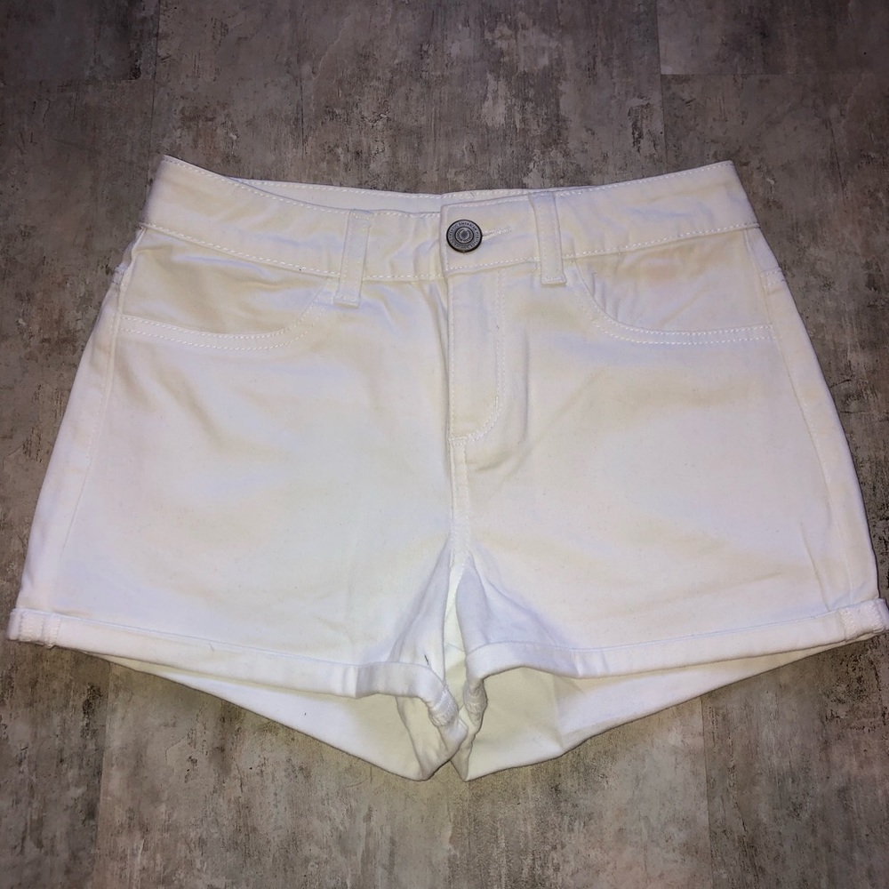 White High Waisted Shorts